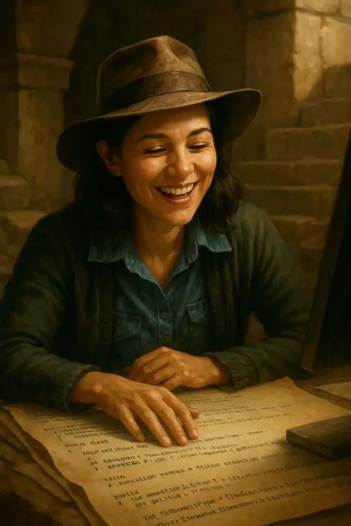 Archäologin Elyndra bei der Migration